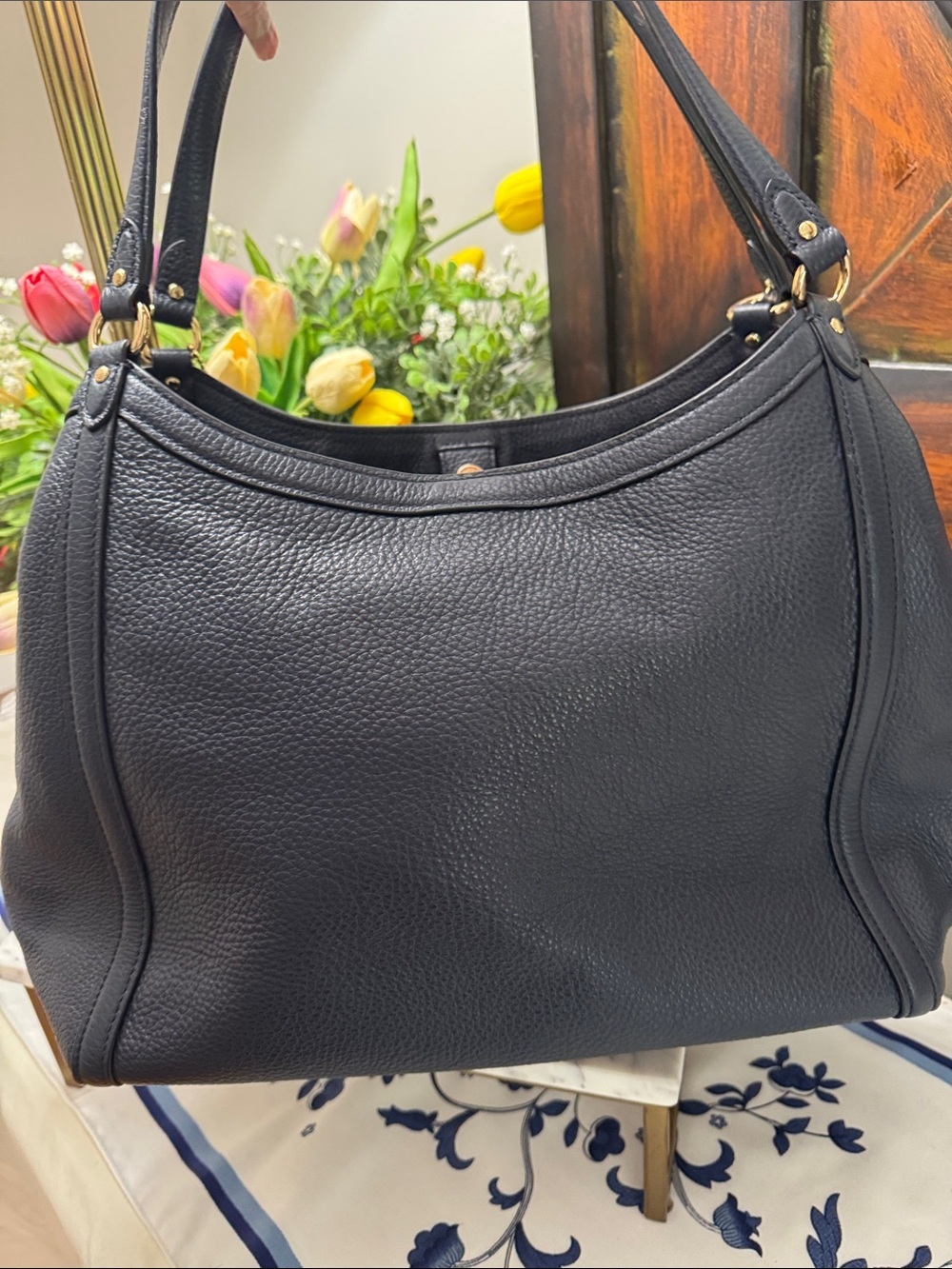Coach Kristy Pebbled Leather Shoulder Bag with Gold Hardware & Ombre Coach Pouch - Picture 9 of 16